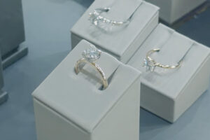 display of engagement rings